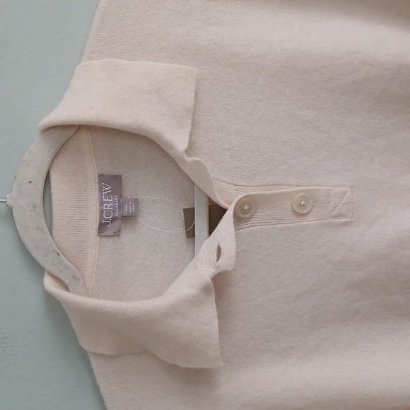 J Crew Women's Cropped Cashmere Short Sleeve Sweater Cream Size XXL NWT - Picture 5 of 10